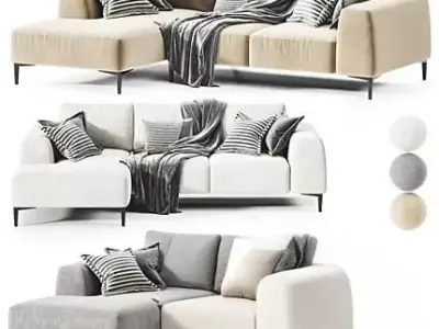 Corner Sofa High-Quality 3D Model 3D model