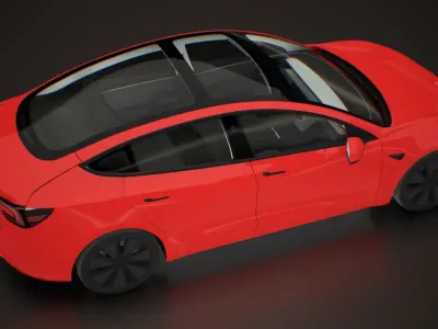 Tesla Model 3 Red - 2024 3D model