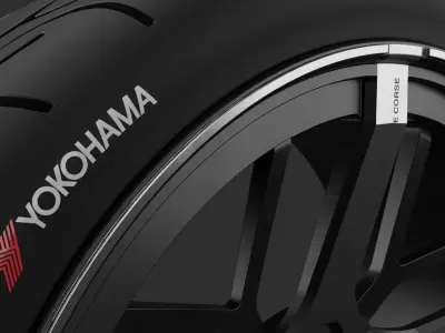 Tire Car - Race car Tire - Yokohama - Speedline 3D model