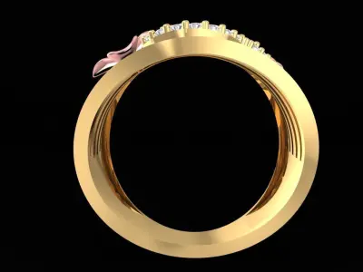 Luxury Floral Diamond Cage Ring Design  1122 3D print model