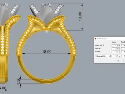Luxury Ring Diamond Gold 3D print model