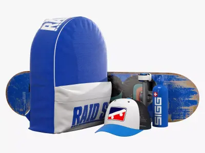 decorative set blue 3D model