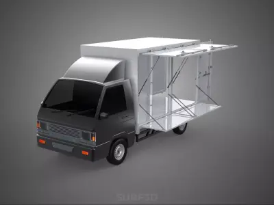 CAR MOBILE SHOP FOOD TRUCK VEHICLE VAN RETAIL CATERING OPEN DOOR 3D model
