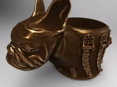 Bulldog penholder 3D print model