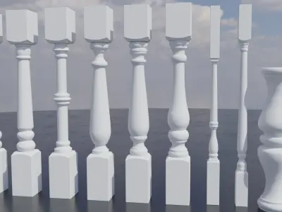 Pillars Pack Low-poly 3D model