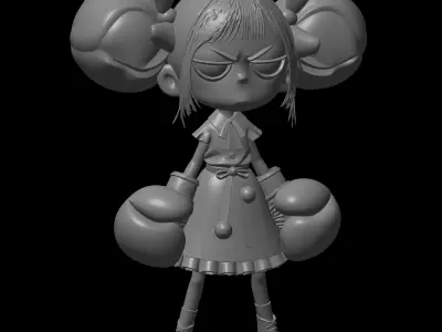 chibi boxer girl design 3D print model