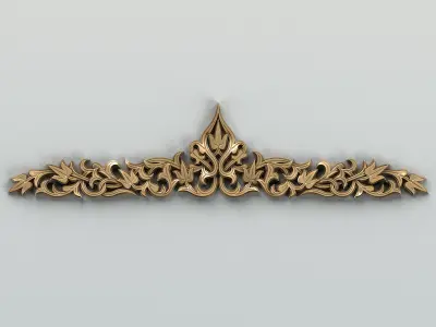 Carved decor horizontal 014 3D model