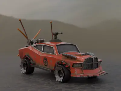 Apocalyptic Racing 3D Model Low Poly 3D Model Low-poly 3D model