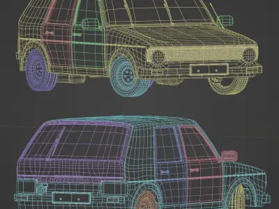 Generic old car 3D model