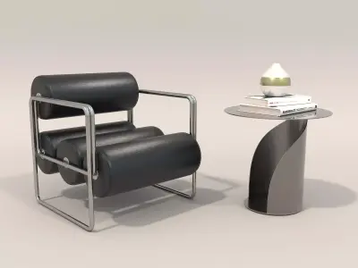 Modern Coffee Table and Armchair Set 61 3D model