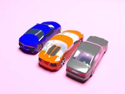 LOW POLY AUTOPACK orange car Low-poly 3D model