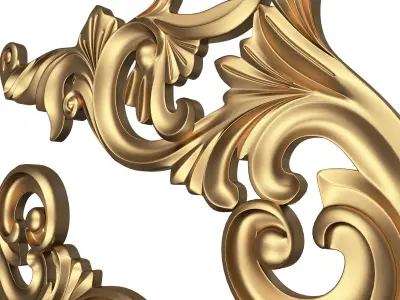 Corner Carved Plaster Molding Decoration 05 Low-poly 3D model