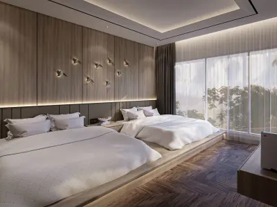 Master Bedroom Contemporer Blender-Fbx-Obj 3D model