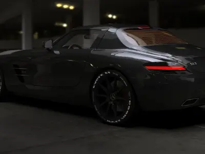Mercedes Benz SLS AMG Low-poly 3D model