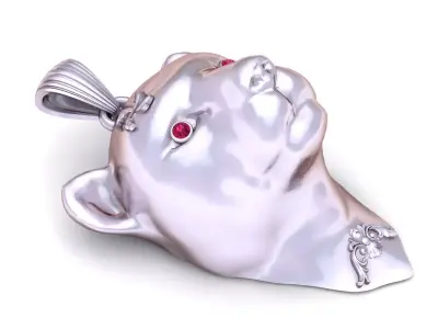 Golden Cub Head Pendant 3D Printable Mode 3D print model