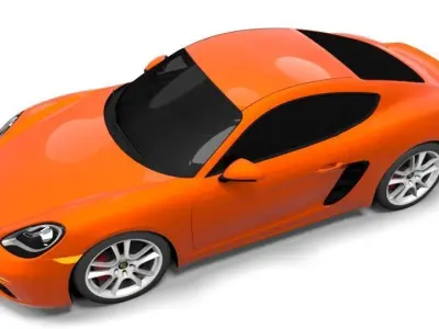 PORSCHE CAYMAN 2017 LOWPOLY Low-poly 3D model