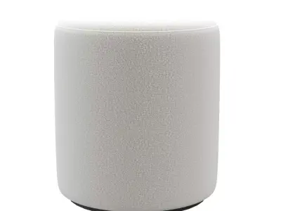 Cilo Ivory Boucle Ottoman 3D model