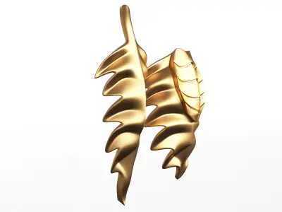 Leave Carving Plaster Molding Decoration Low-poly 3D model
