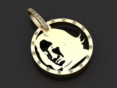 custom portrait gold pendant  3d printable model  3D print model