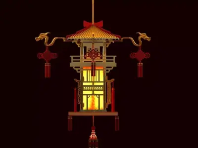 Chinese Palace Lantern 3D model 14