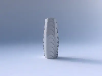 Vase arc hexagon with horizontal wavy layers 3D print model