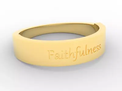 Faithfulness Female Ring gold 3D print model