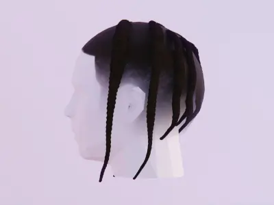 Pop Smoke Braids Low-poly 3D model