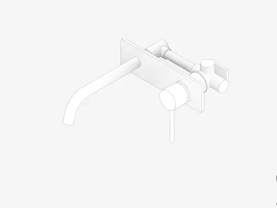 Wall Mixer Set - Luxury - Sleek Low-poly 3D model