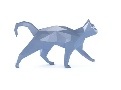 Low Poly Cat polygonal 3D model
