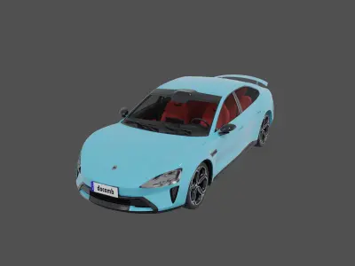 xiaomi SU7 with full interior Low-poly 3D model