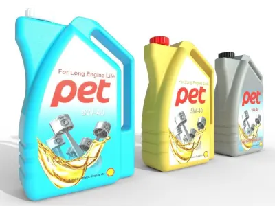 Motor Oil Bottle Model-1C Low-poly 3D model