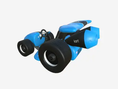 Cartoon Kart A02 Blue - Vehicle Racing Design Low-poly 3D model