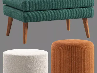 La Redoute Interieurs Semeon Ottomans Set 100 3D model