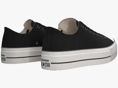 Chuck Taylor All Star Lift Platform Low Top Black 3D model