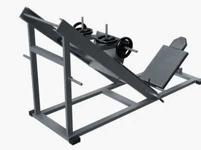 Leg Press Machine Low-poly 3D model