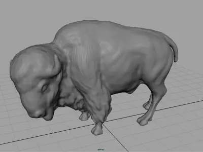 American bison Low-poly 3D model