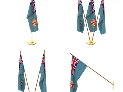 Fiji Flag Pack 3D model