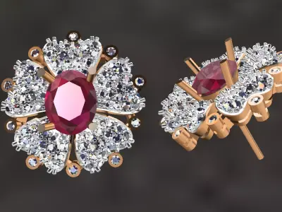 tops diamond earring 3D print model