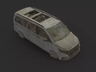 Abandoned Car - Mercedes-Benz EQV Low-poly 3D model