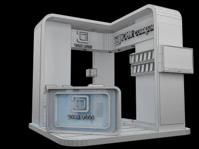  Booth Exhibition Stand a84 3D model