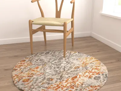 Round Rug Set 256 3D model