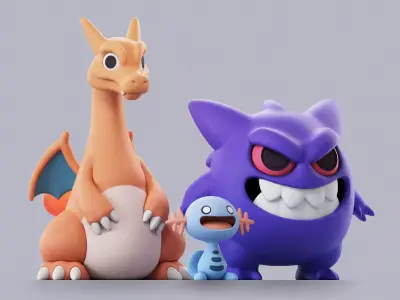 Pokemon - Charizard Gengar Wooper 3D print model