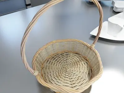 Wicker Basket 3D model