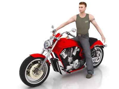 Chopper Biker 3 - 4K 3D model