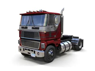 Cabover single axle truck Low-poly 3D model