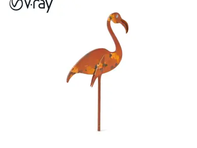 Rustic Flamingo Ornament D Model Pack Low-poly 3D model