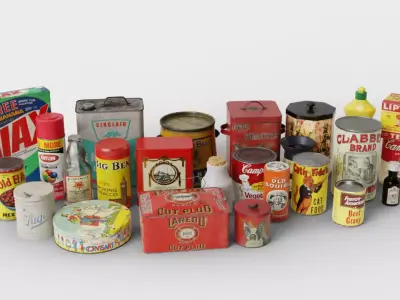 Household products Old supplies 3D model pack Low-poly 3D model