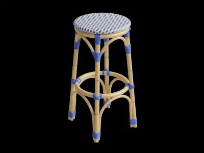 Blue And White Outdoor Stool 3D model