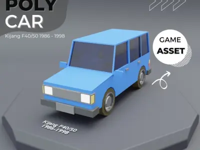 Six Model  Low Poly Japan Cars 80s 90s Low-poly 3D model