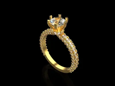 A ring with a diamond  029 3D print model